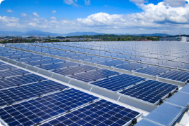 太陽光発電による工場使用電力の削減